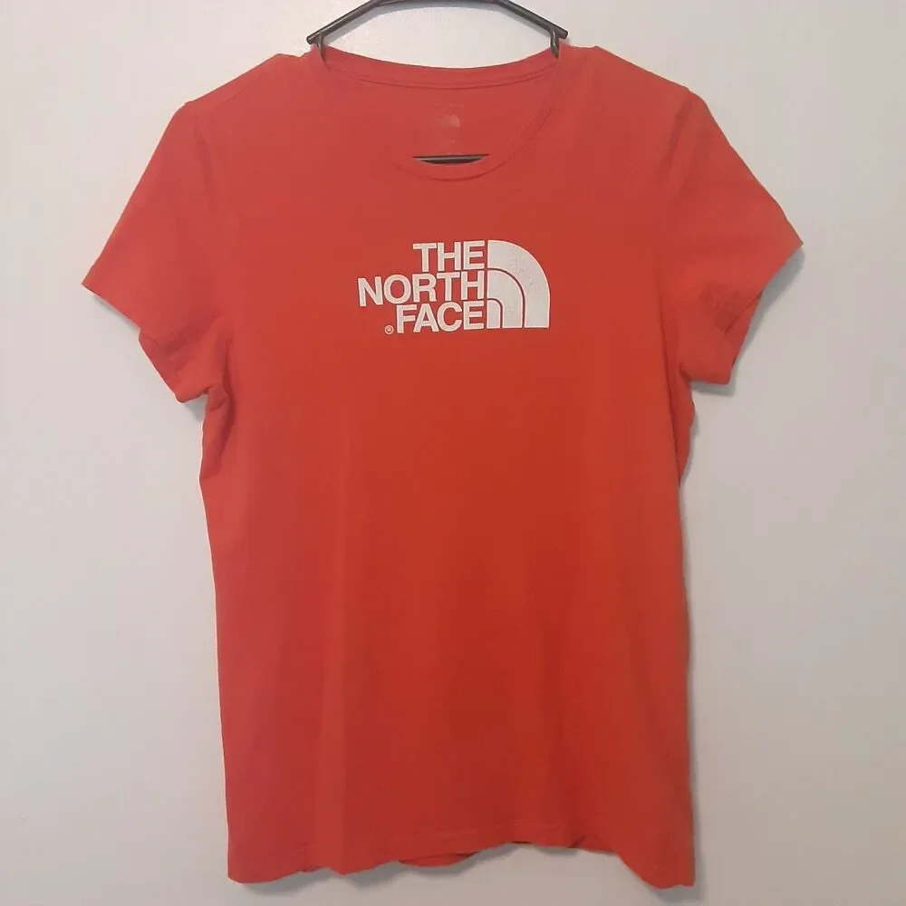 The North Face Adult Womens M Orange Short Sleeve T Shirt Outdoor Hiking - Picture 2 of 7
